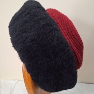 Elegant Black and Red Women's winter hat